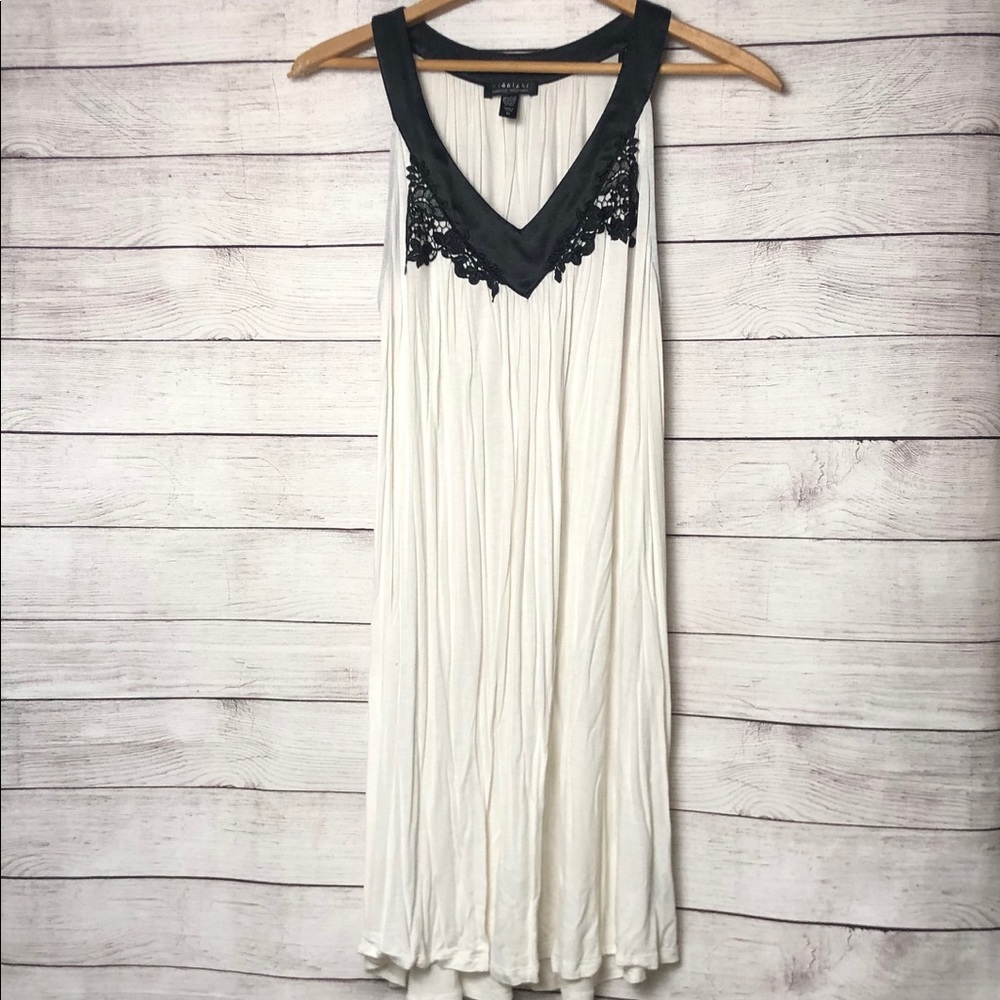 White and Black slip dress by Midnight